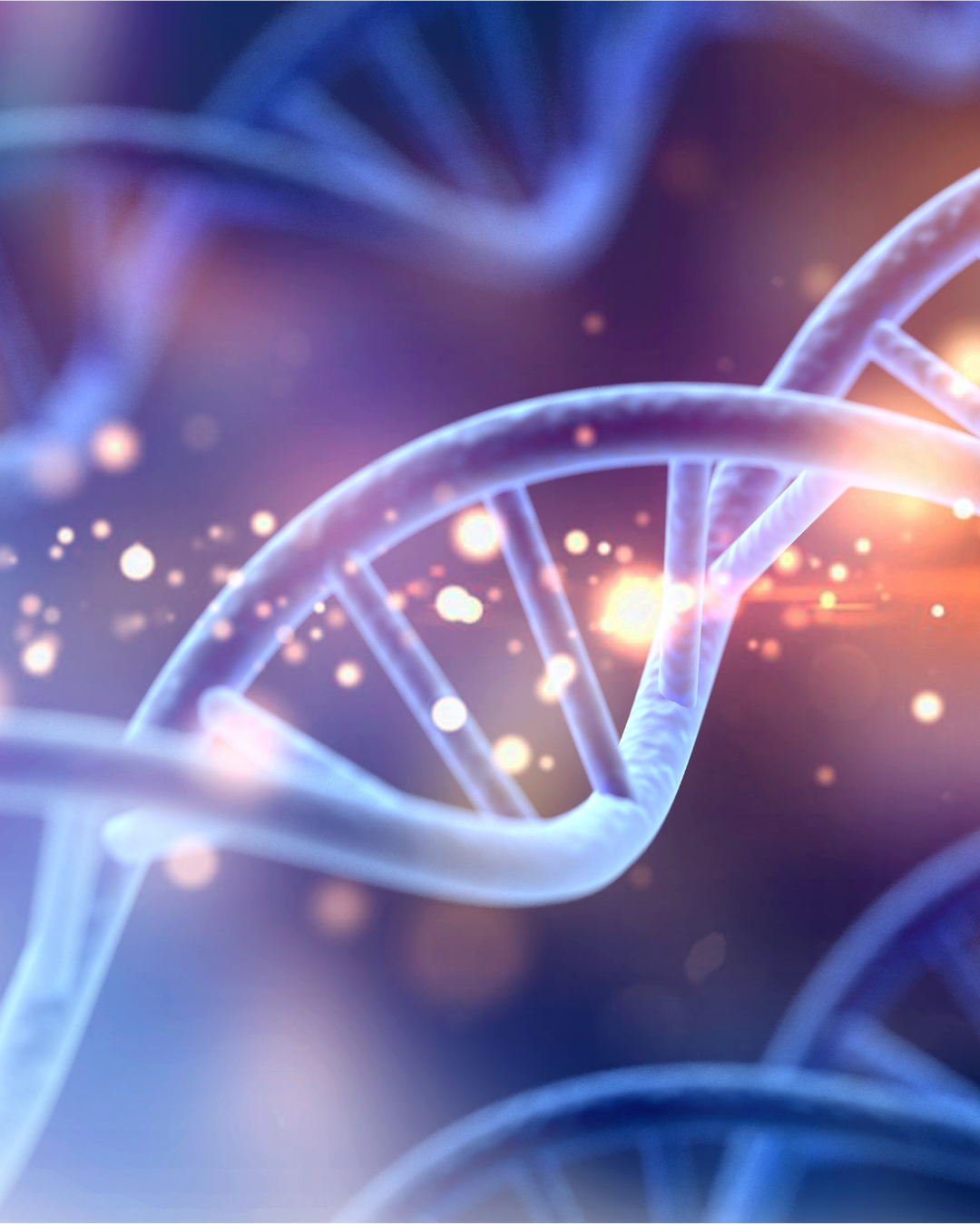 Abstract glowing DNA double helix representing personal development